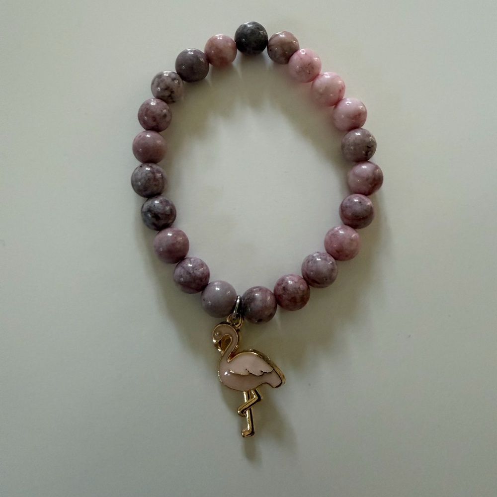 NWT Flamingo 🦩 GET YOUR PINK BACK Charm Beaded Bracelet YOU ARE FLAMAZING - Picture 2 of 7